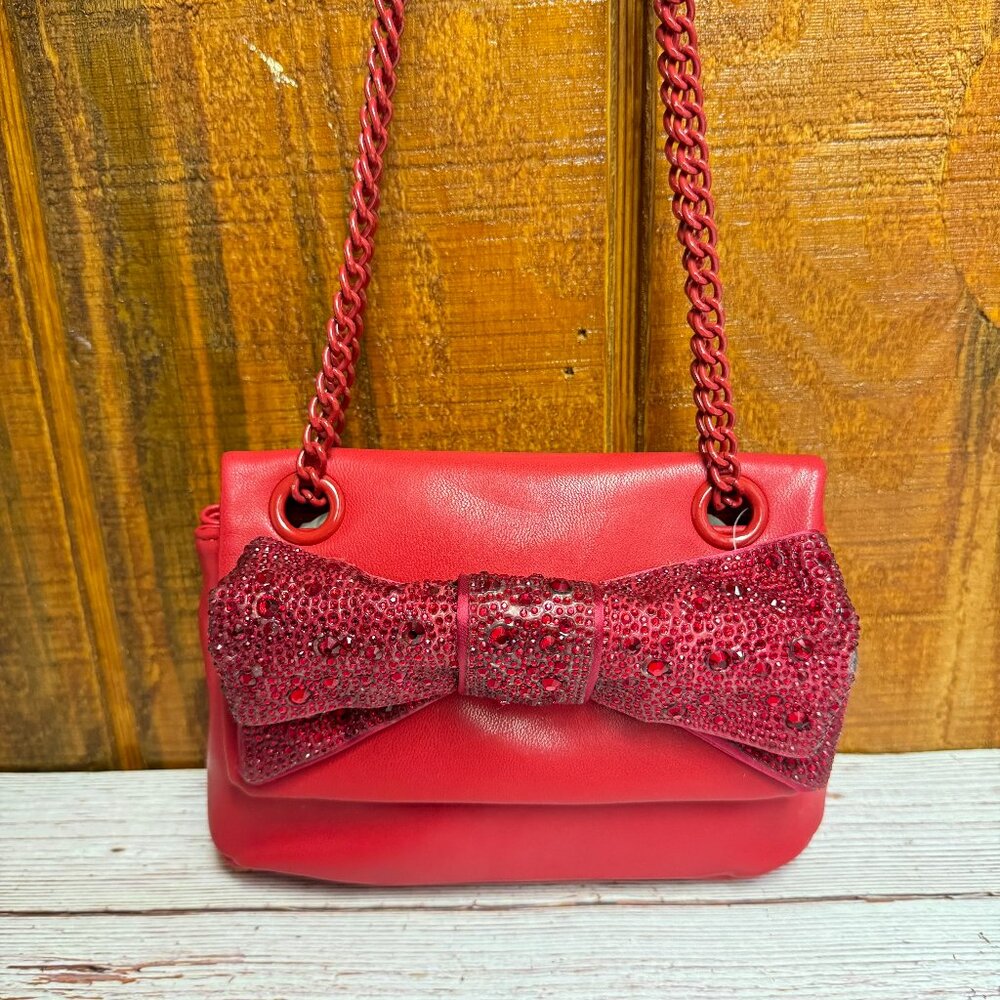 BETSEY JOHNSON All That Shimmers Bow Crossbody Bag